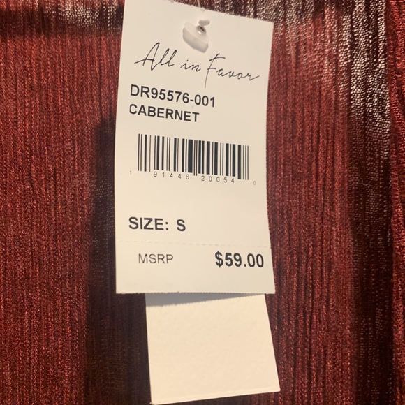 New with tags! Nordstrom All in Favor Size Small Cabernet - Picture 2 of 2